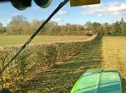 A view from inside the John Deere at the uniformed Hedgerow thumb