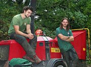 From left to right, Team Leader Lawrence and Arborist Adrian thumb